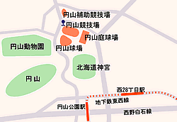円山総合運動場　地図